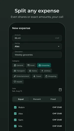 Even shares or exact amounts, your call