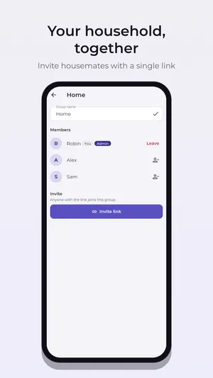 Invite housemates with a single link